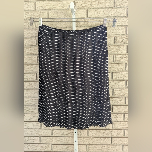 English Laundry Black White Polka Dot Pleated Lined Skirt XL EUC - Picture 5 of 5